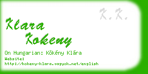 klara kokeny business card