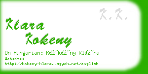 klara kokeny business card